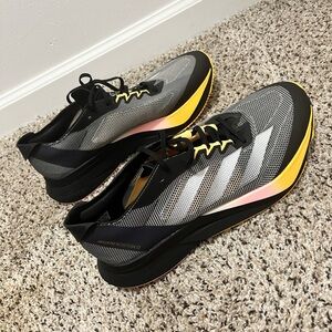 Adidas Adizero Boston 12s Men's Black and Yellow Athletic Running Shoes